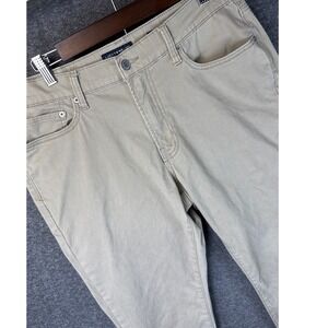 Lucky Brand Mens 410 Athletic Slim Khaki Tan Pants 34x28 Denim Jeans Travel Work